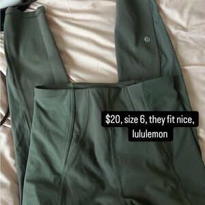 Lululemon Athletica Green Leggings